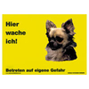 Warnschild "Hier wache ich!" Größe 28 x 20 cm,  gelb
