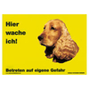 Warnschild "Hier wache ich!" Größe 28 x 20 cm,  gelb