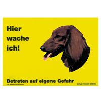 Warnschild "Hier wache ich!" Größe 28 x 20 cm,  gelb