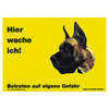 Warnschild "Hier wache ich!" Größe 28 x 20 cm,  gelb