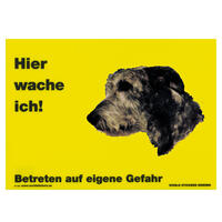 Warnschild "Hier wache ich!" Größe 28 x 20 cm,  gelb