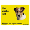 Warnschild "Hier wache ich!" Größe 28 x 20 cm,  gelb