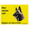 Warnschild "Hier wache ich!" Größe 28 x 20 cm,  gelb