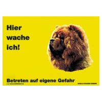 Warnschild "Hier wache ich!" Größe 28 x 20 cm,  gelb