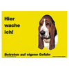 Warnschild "Hier wache ich!" Größe 28 x 20 cm,  gelb
