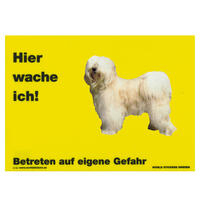 Warnschild "Hier wache ich!" Größe 28 x 20 cm,  gelb