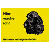 Warnschild "Hier wache ich!" Größe 28 x 20 cm,  gelb