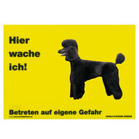 Warnschild "Hier wache ich!" Größe 28 x 20 cm,  gelb