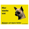 Warnschild "Hier wache ich!" Größe 28 x 20 cm,  gelb