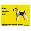 Warnschild "Hier wache ich!" Größe 28 x 20 cm,  gelb