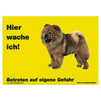 Warnschild "Hier wache ich!" Größe 28 x 20 cm,  gelb