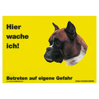 Warnschild "Hier wache ich!" Größe 28 x 20 cm,  gelb