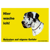 Warnschild "Hier wache ich!" Größe 28 x 20 cm,  gelb
