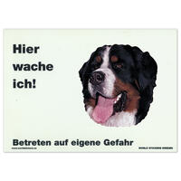 Warnschild "Hier wache ich!" Größe 28 x 20 cm,  weiß