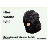 Warnschild "Hier wache ich!" Größe 28 x 20 cm,  weiß