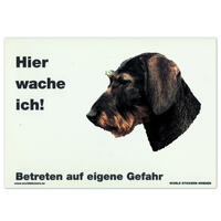 Warnschild "Hier wache ich!" Größe 28 x 20 cm,  weiß