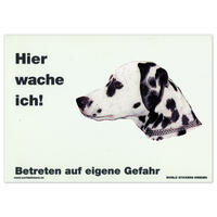 Warnschild "Hier wache ich!" Größe 28 x 20 cm,  weiß