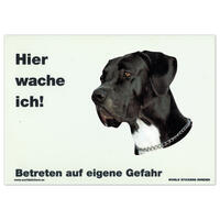 Warnschild "Hier wache ich!" Größe 28 x 20 cm,  weiß