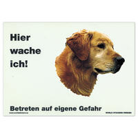 Warnschild "Hier wache ich!" Größe 28 x 20 cm,  weiß