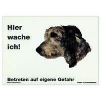 Warnschild "Hier wache ich!" Größe 28 x 20 cm,  weiß