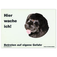 Warnschild "Hier wache ich!" Größe 28 x 20 cm,  weiß