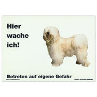 Warnschild "Hier wache ich!" Größe 28 x 20 cm,  weiß