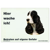 Warnschild "Hier wache ich!" Größe 28 x 20 cm,  weiß