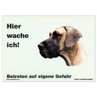 Warnschild "Hier wache ich!" Größe 28 x 20 cm,  weiß