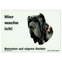 Warnschild "Hier wache ich!" Größe 28 x 20 cm,  weiß