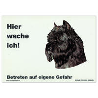 Warnschild "Hier wache ich!" Größe 28 x 20 cm,  weiß