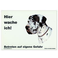 Warnschild "Hier wache ich!" Größe 28 x 20 cm,  weiß