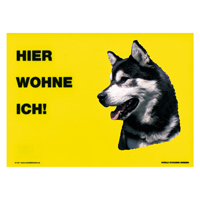 Warnschild "Hier wohne ich"