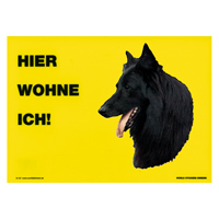 Warnschild "Hier wohne ich"
