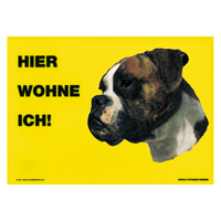 Warnschild "Hier wohne ich"