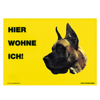 Warnschild "Hier wohne ich"