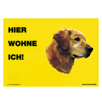 Warnschild "Hier wohne ich"
