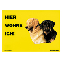 Warnschild "Hier wohne ich"