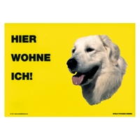 Warnschild "Hier wohne ich"