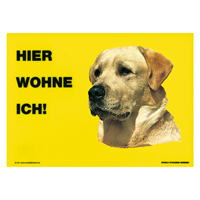 Warnschild "Hier wohne ich"