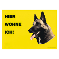 Warnschild "Hier wohne ich"