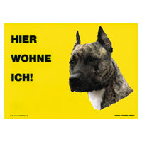 Warnschild "Hier wohne ich"