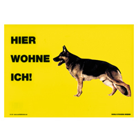 Warnschild "Hier wohne ich"