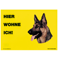 Warnschild "Hier wohne ich"