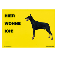 Warnschild "Hier wohne ich"