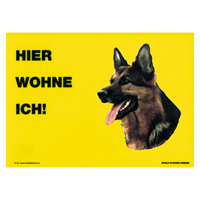 Warnschild "Hier wohne ich"