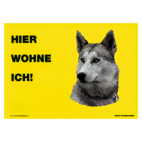 Warnschild "Hier wohne ich"