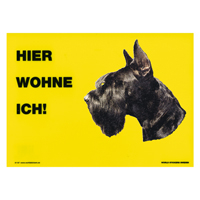 Warnschild "Hier wohne ich"