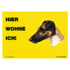 Warnschild "Hier wohne ich"