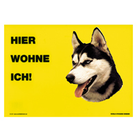 Warnschild "Hier wohne ich"