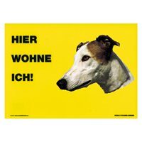 Warnschild "Hier wohne ich"
